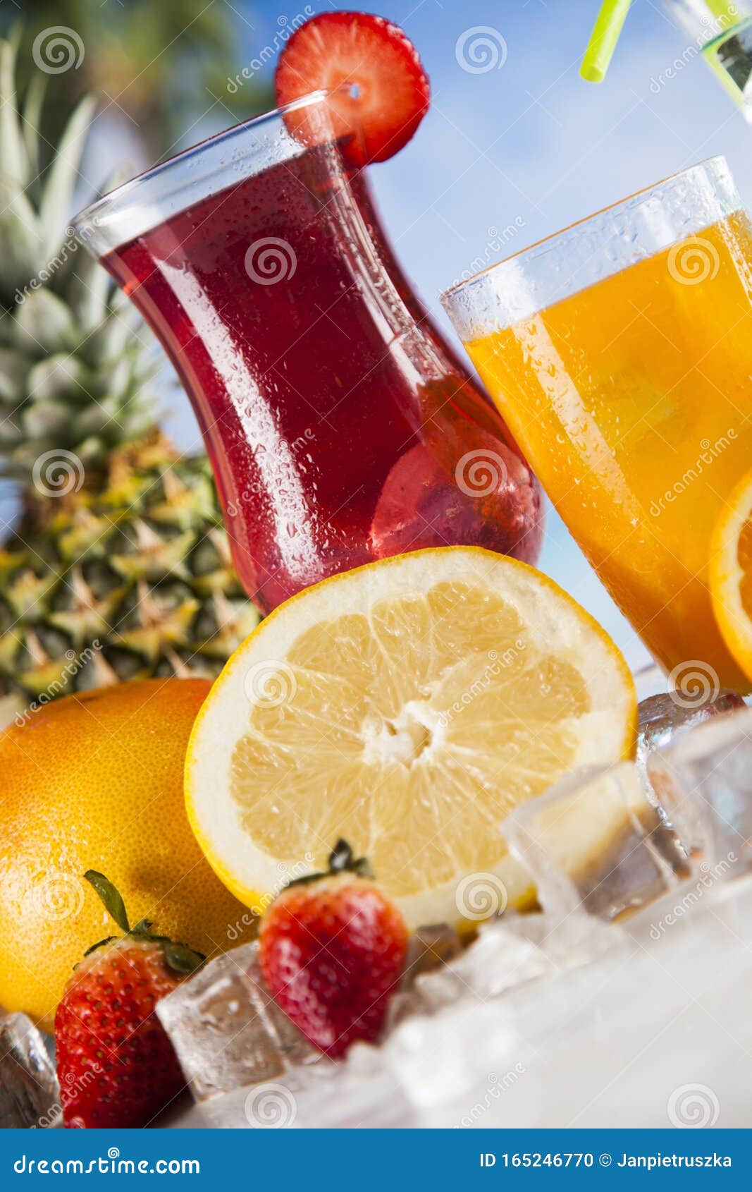 Variety of Cold Drinks, Summer Background Stock Photo Image of detox