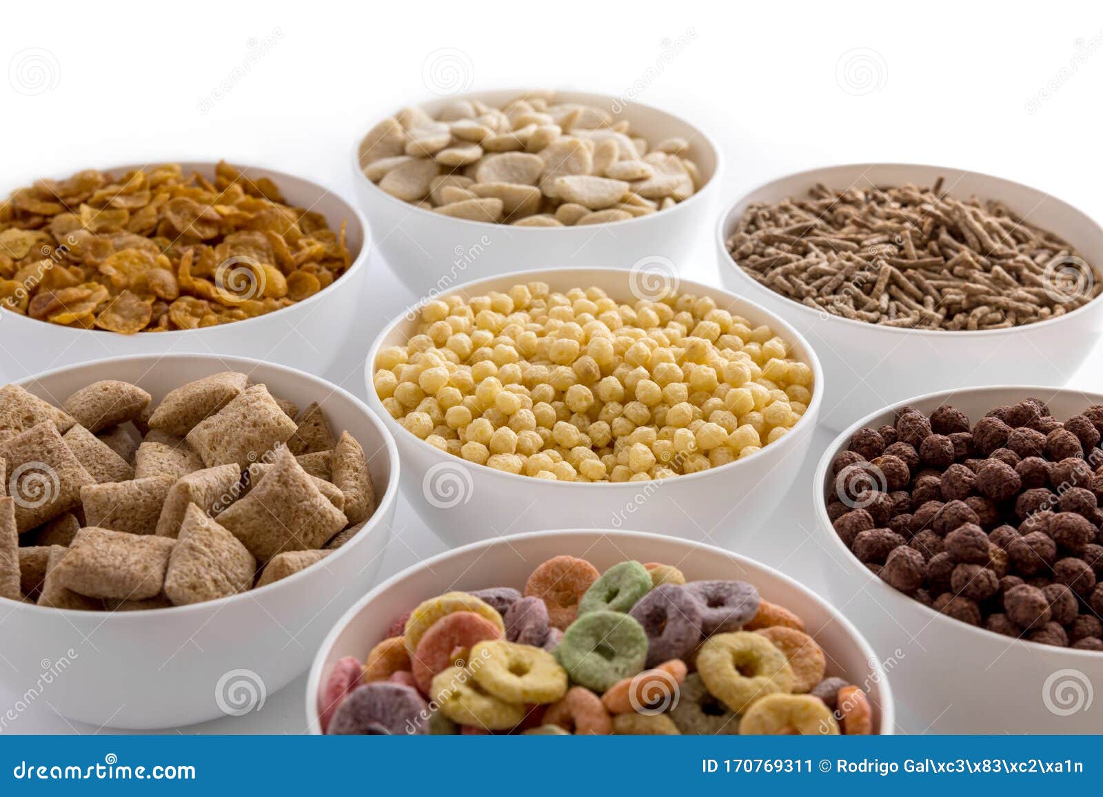 Detail of White Bowls with Variety of Cereals Stock Image Image of color, bowls 170769311