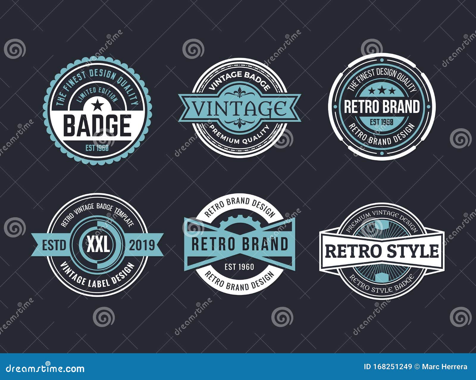 Variety of Decorative Badges Set Stock Illustration - Illustration of ...