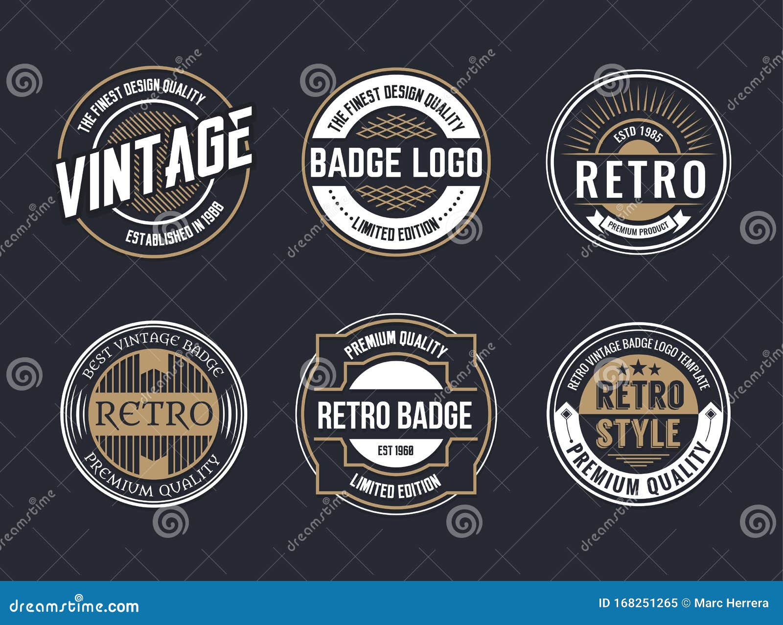 Variety of Decorative Badges Set Stock Illustration - Illustration of ...