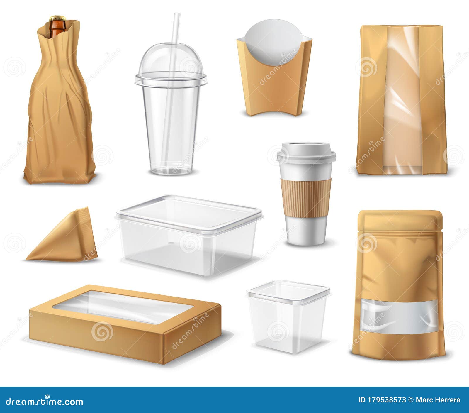 Variety of Disposable Packaging Set Stock Vector Illustration of wrap