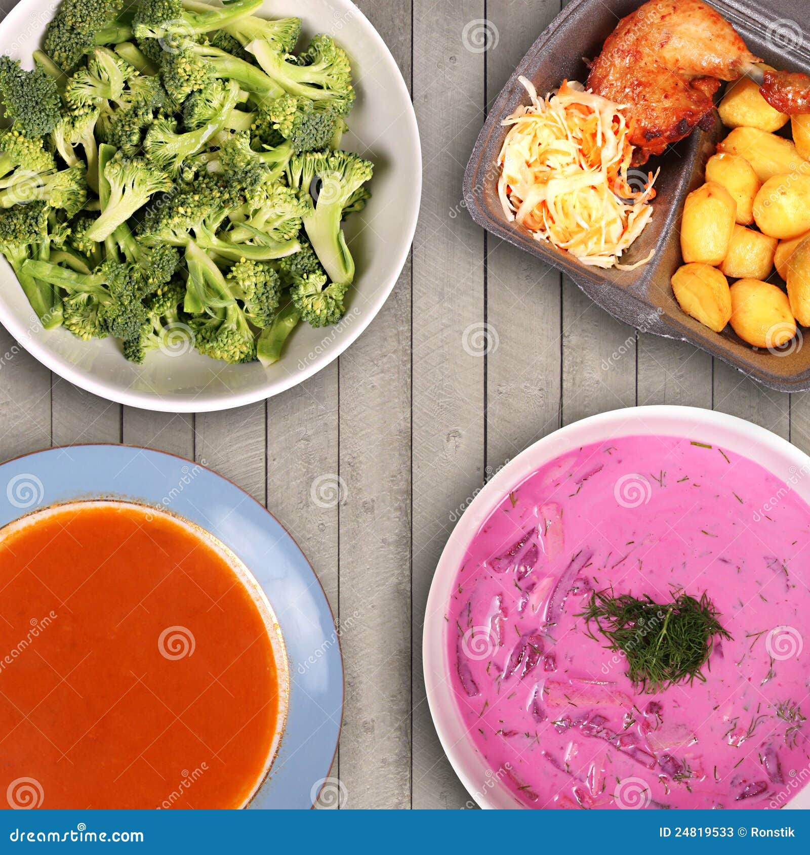 Variety of Food on the Table Stock Image Image of eating, bowl 24819533