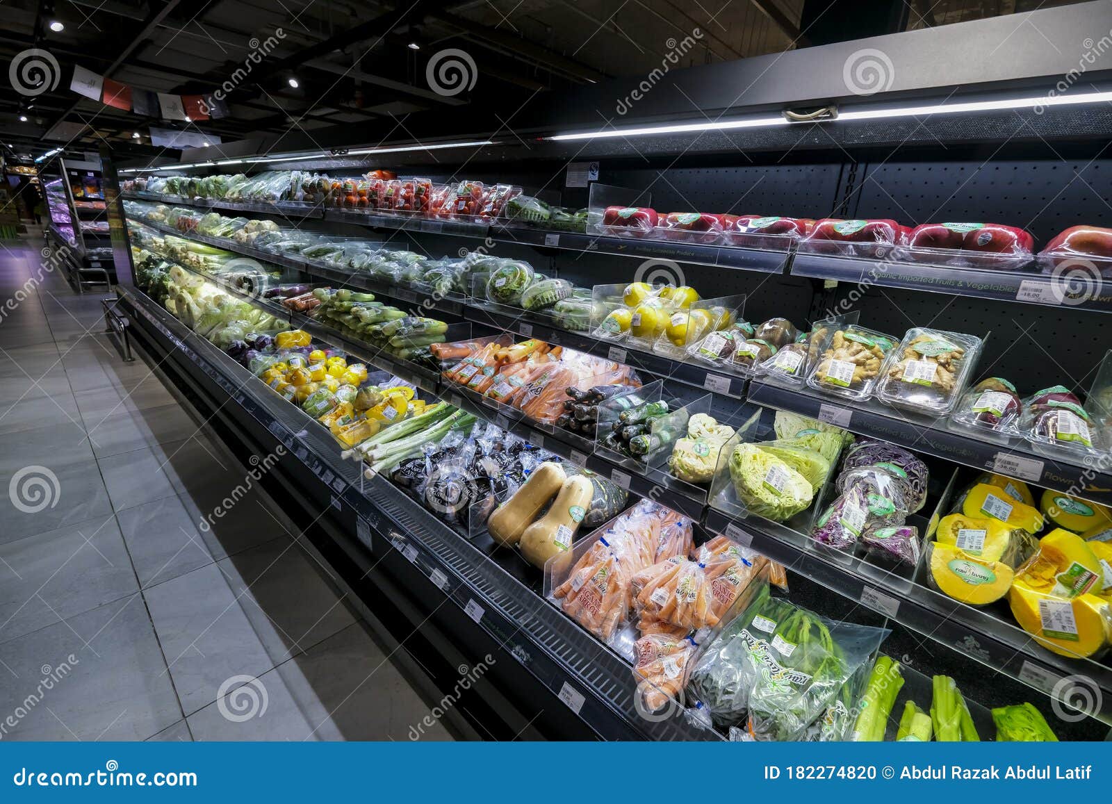 Variety Of Fresh Vegetables And Fruits On The Shelf In A Grocery Store Supermarket Editorial Image Image Of Market Display 182274820