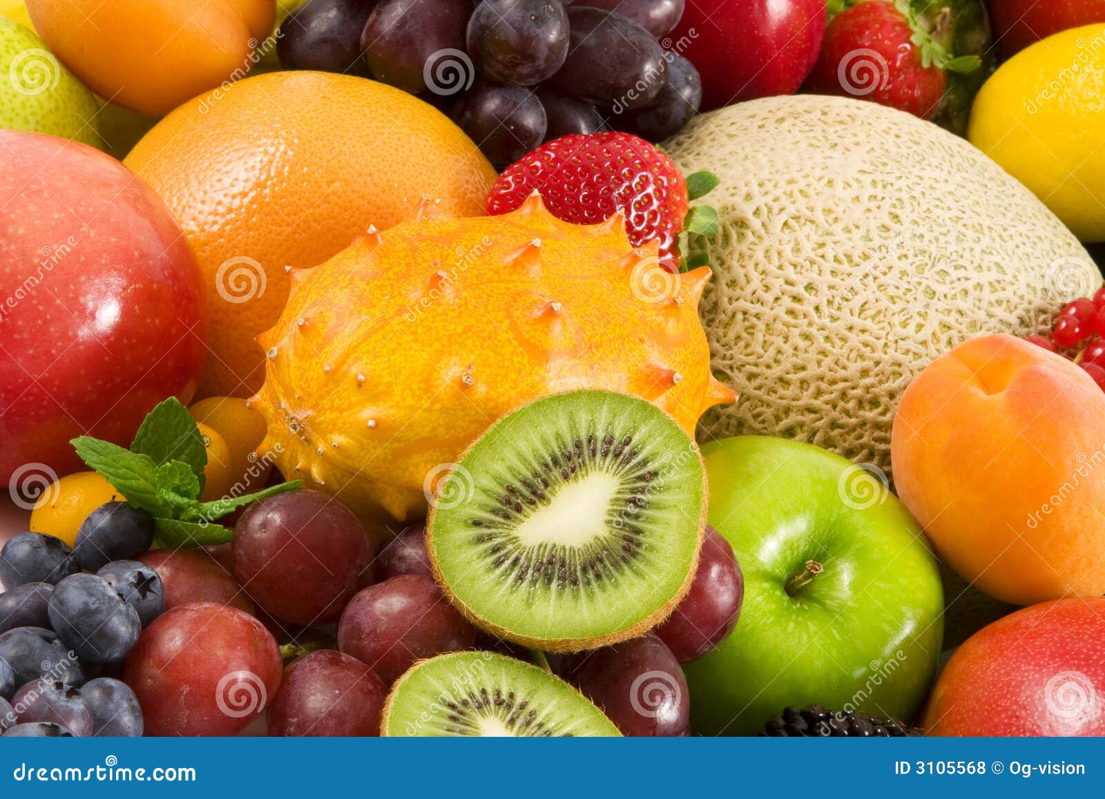 Variety of fruit stock photo. Image of healthy, blueberry 3105568