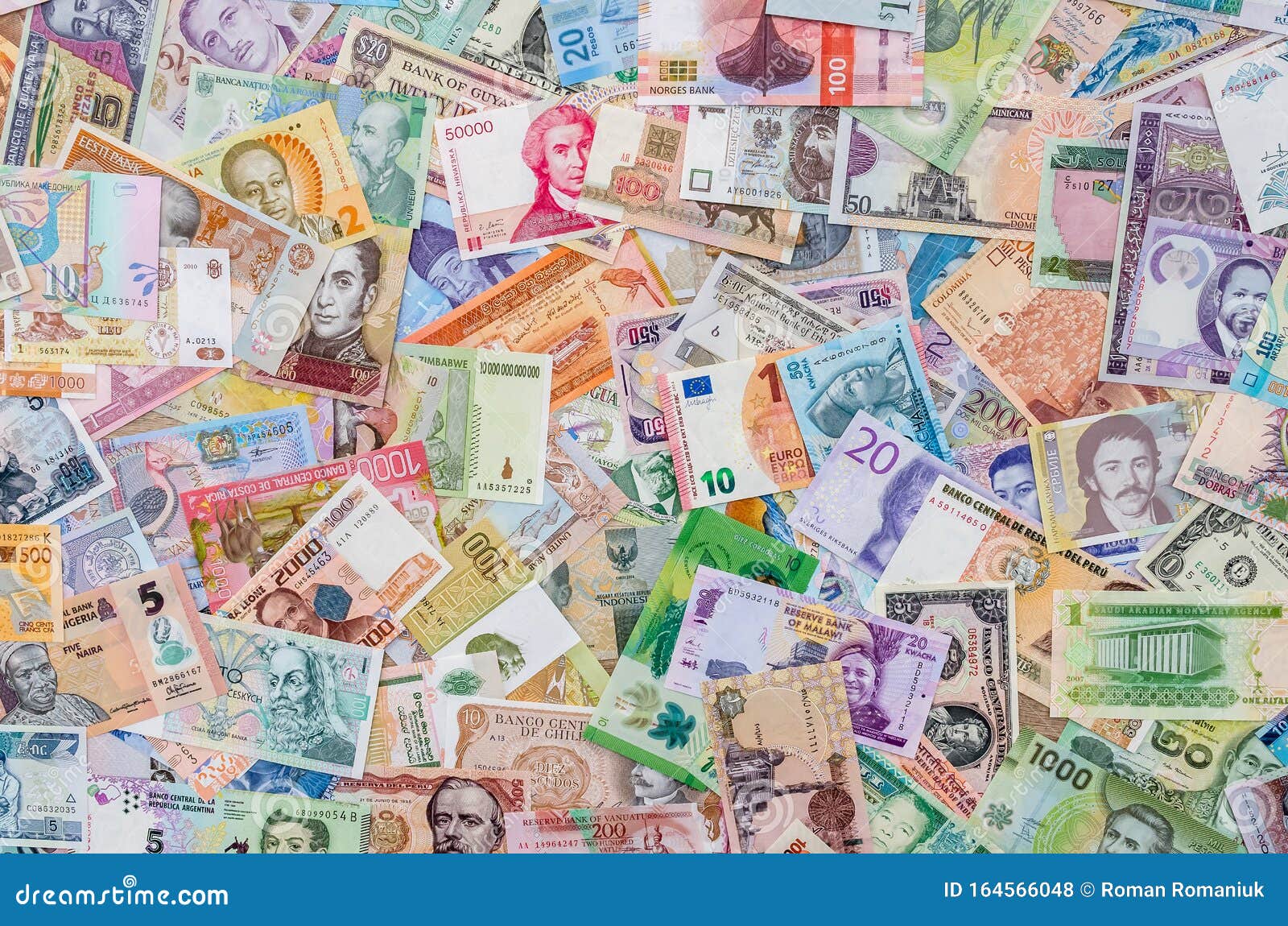 Variety Of Global Banknotes, Money Collection, Currencies ...