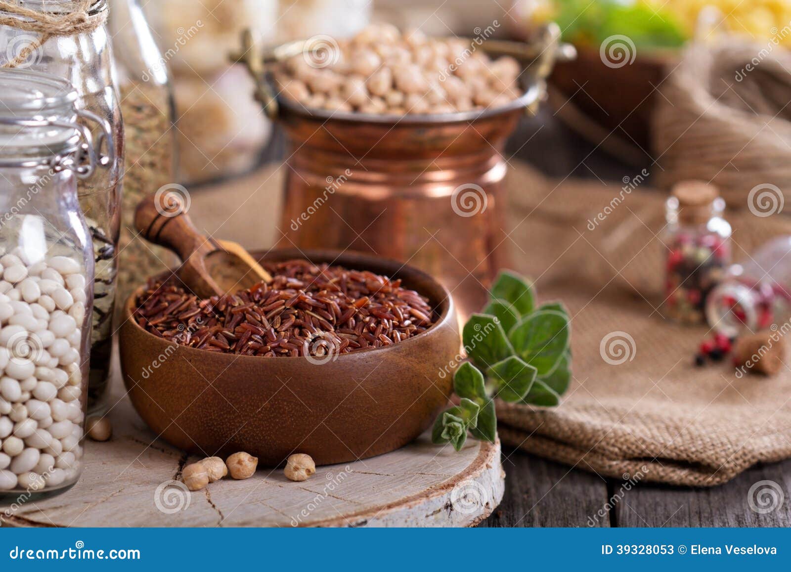 Variety of Grains and Beans Stock Image - Image of ingredient, oregano ...