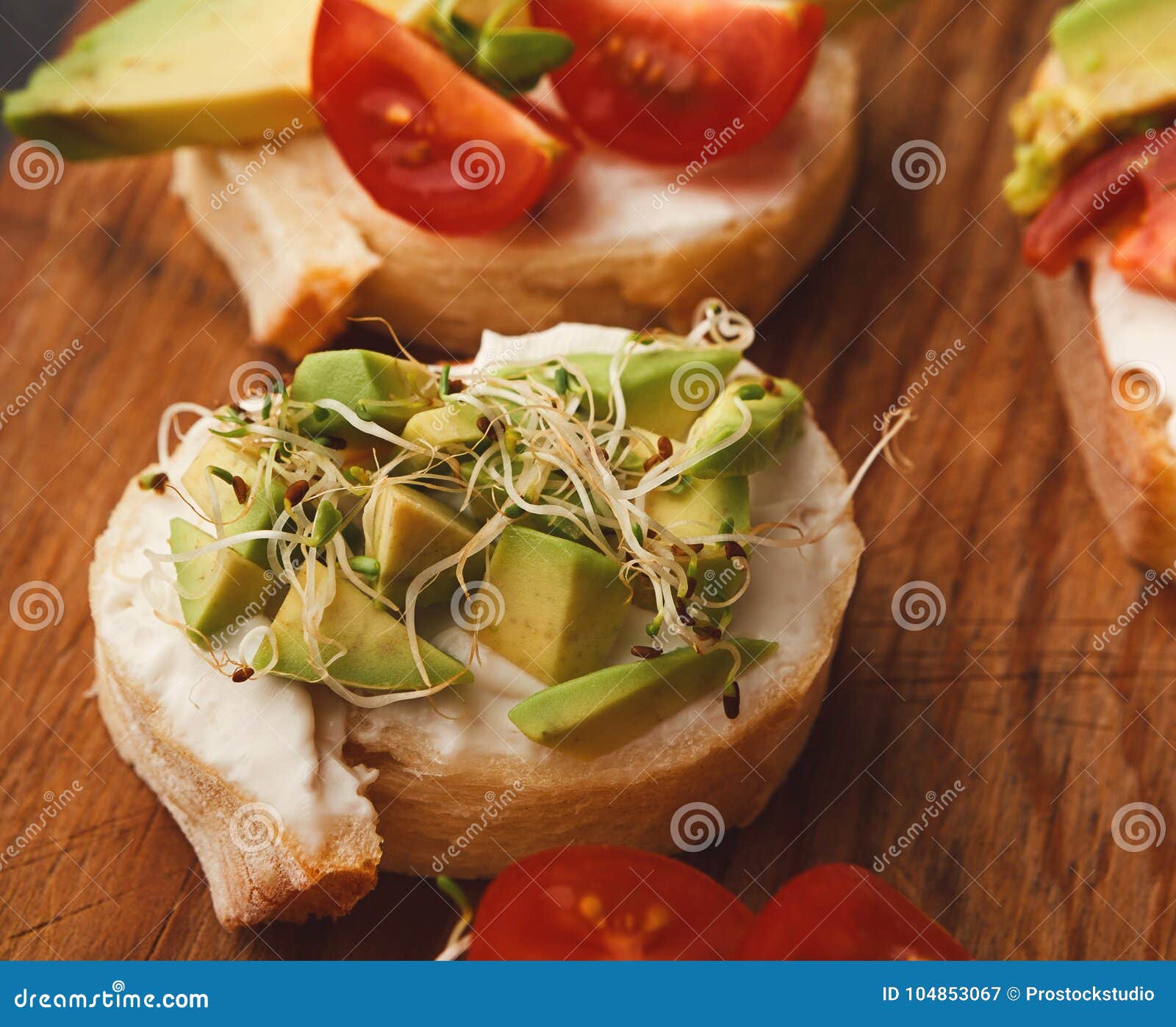 Variety of Healthy Vegetarian Sandwiches Stock Image - Image of