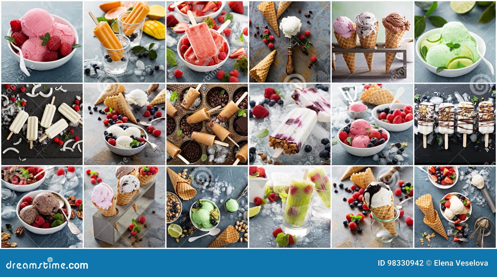 Variety of Ice Cream Collage Stock Photo Image of fresh, gourmet