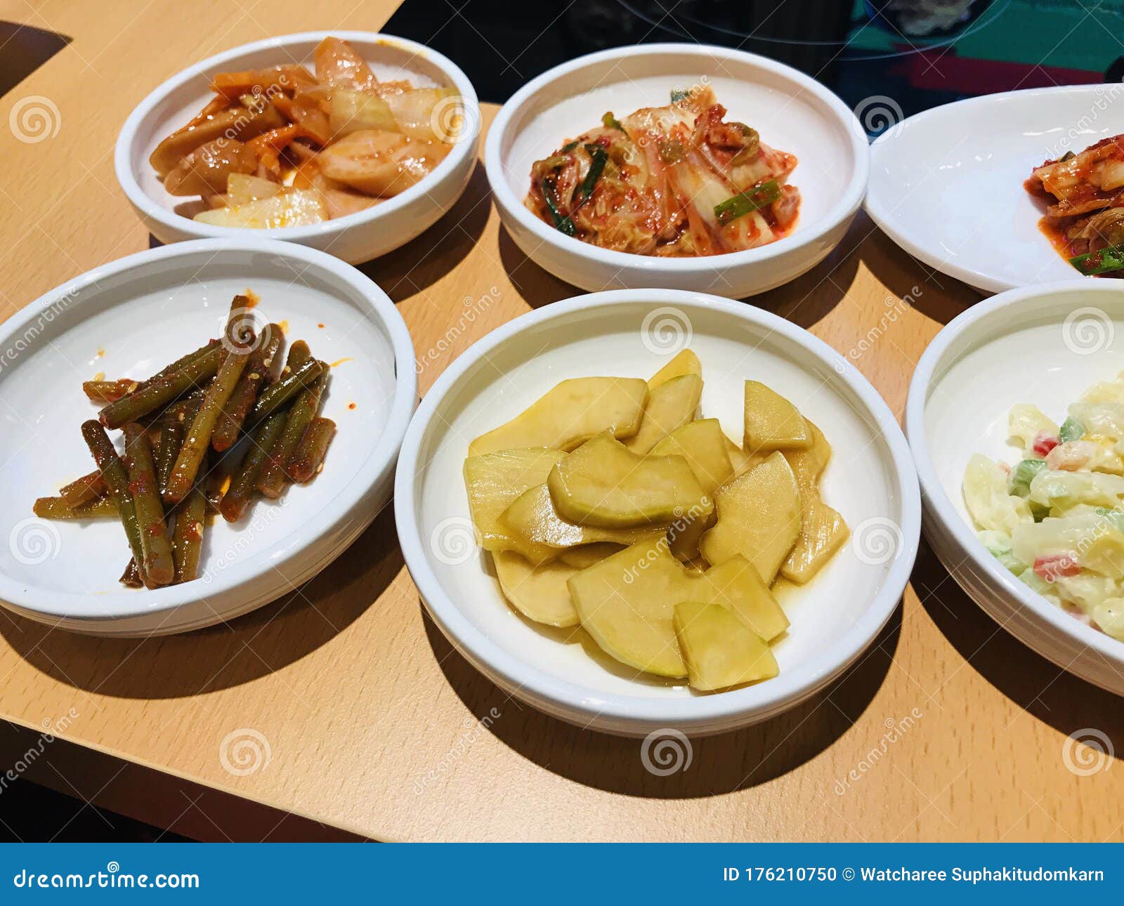 Variety of Korean Side Dishes. Stock Photo Image of delicious, color