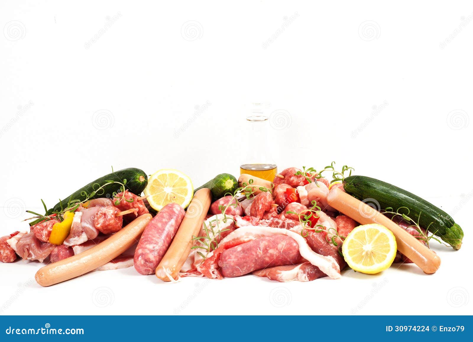 Variety Meats on a White Background Stock Photo Image of chop, beef