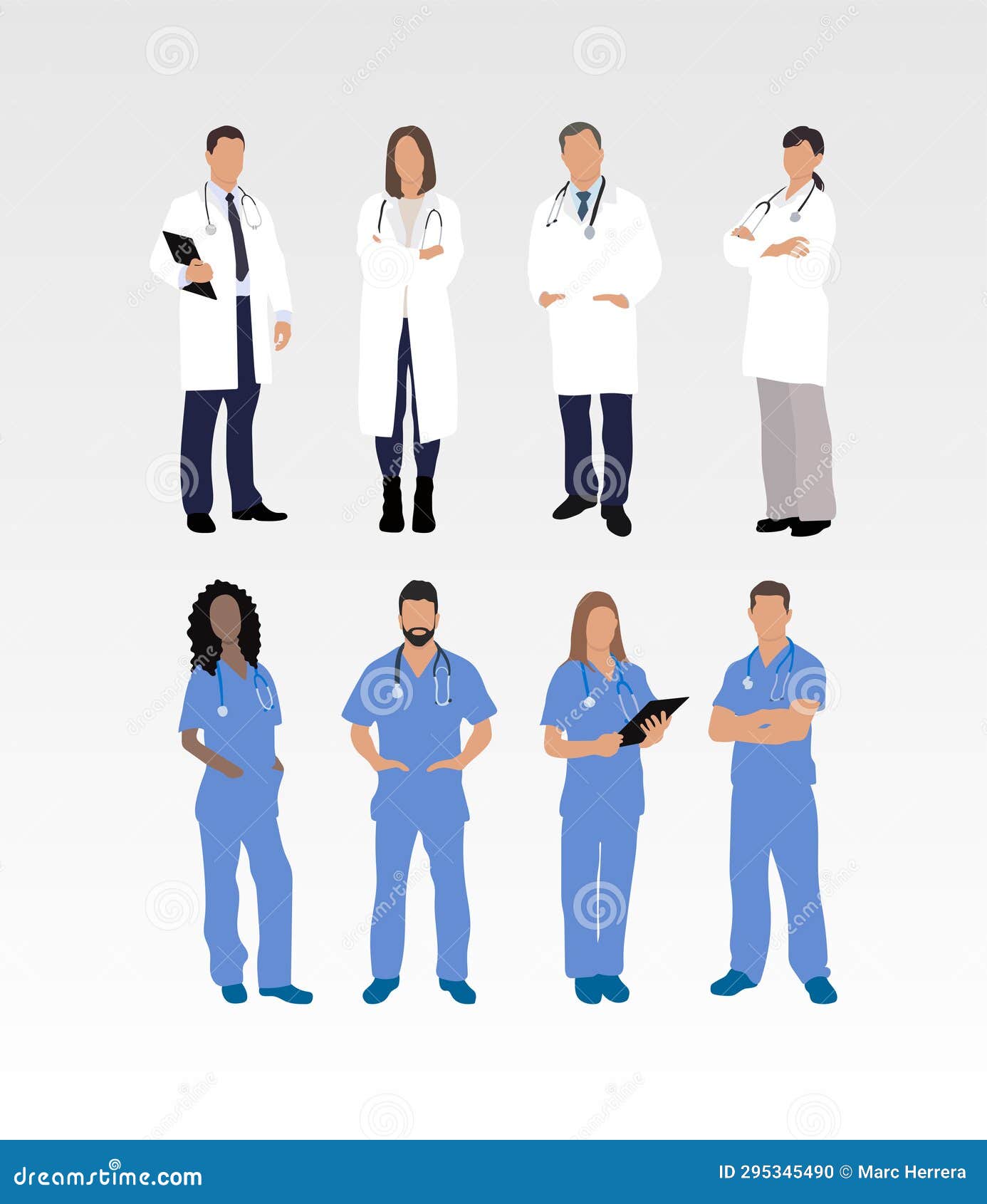 variety of medicine and healthcare staff