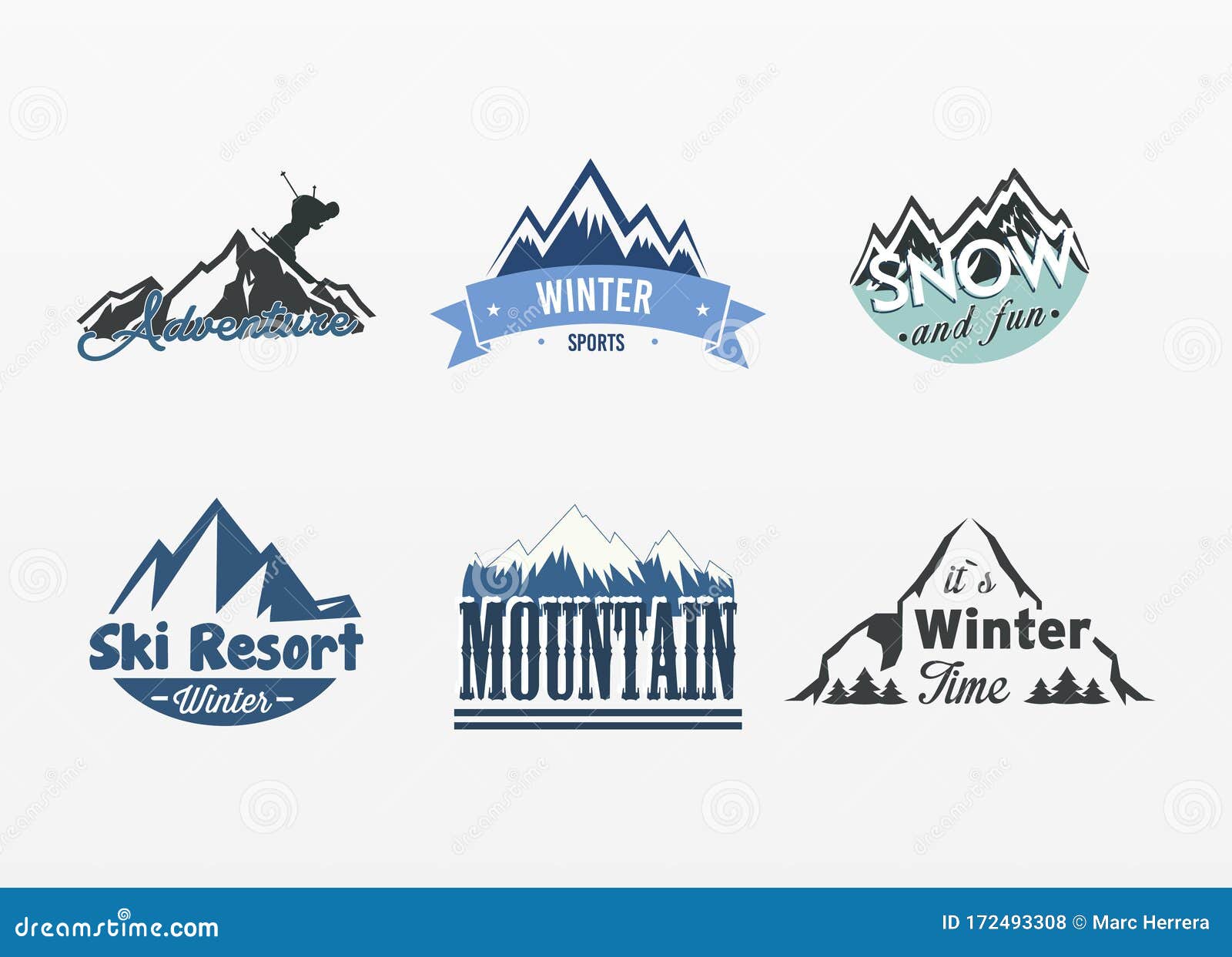 Variety of Mountain Sports Emblems Stock Illustration Illustration of seal, design 172493308