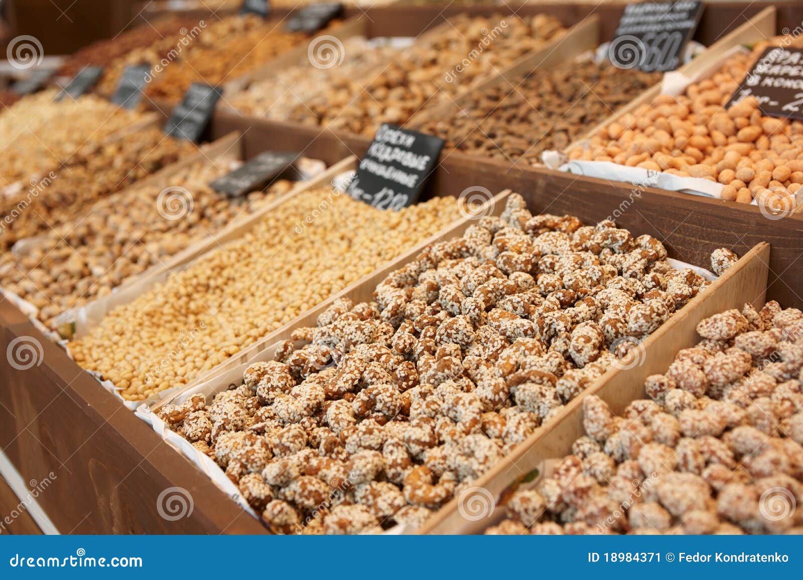 Variety of Nuts on Street Market Stock Image Image of earth, sale