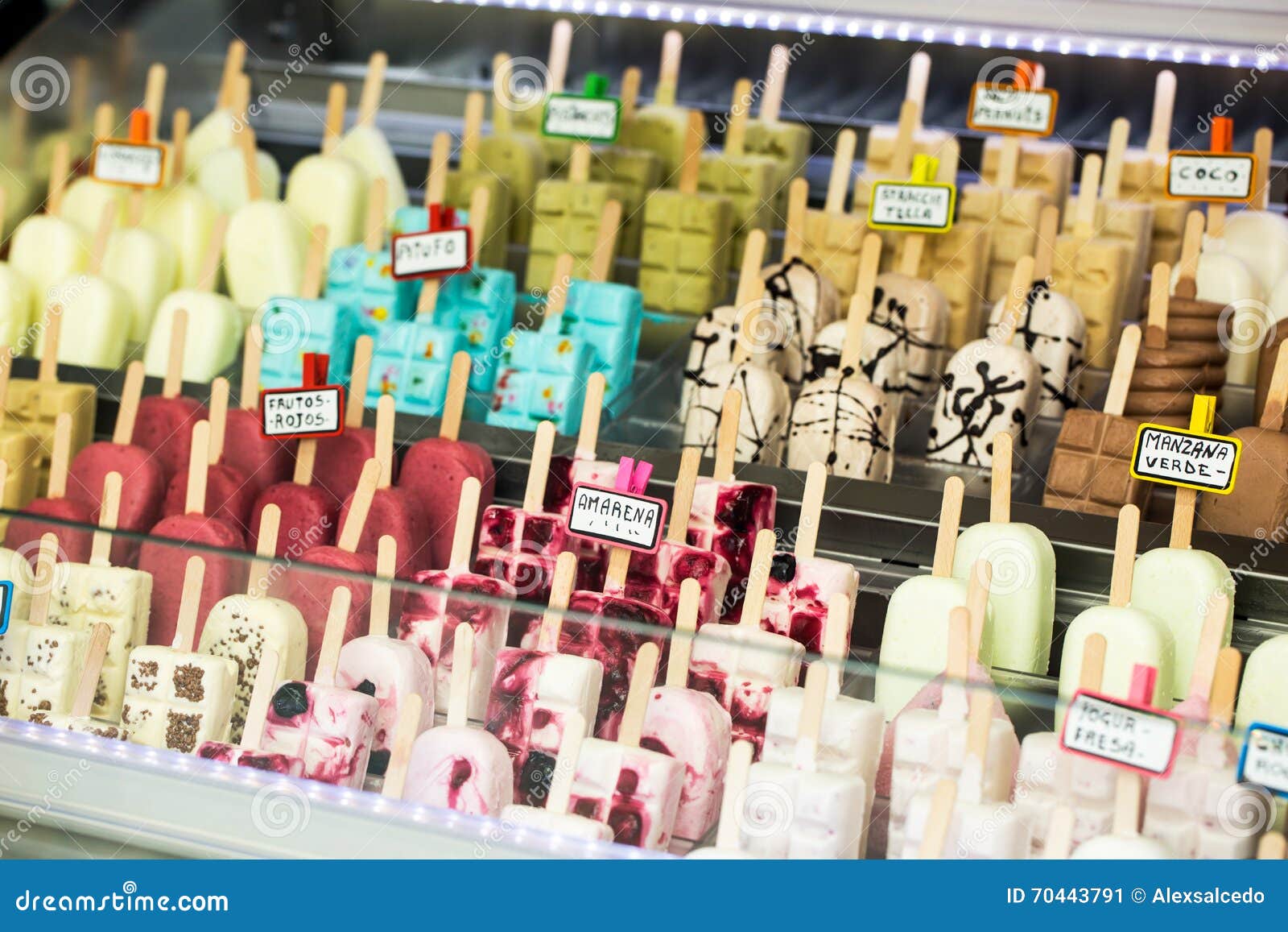 Variety of Popsicles in Shop Stock Image Image of delicious