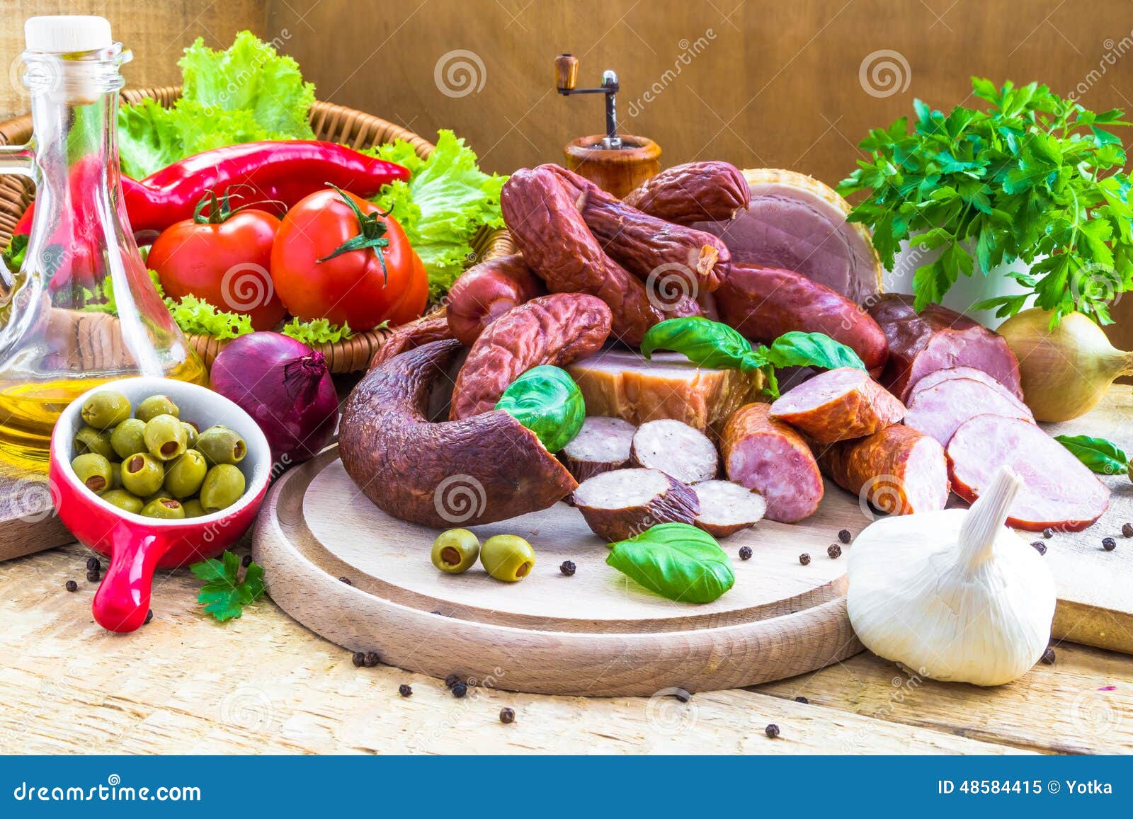 Variety Processed Meat Products Vegetables Stock Image Image of