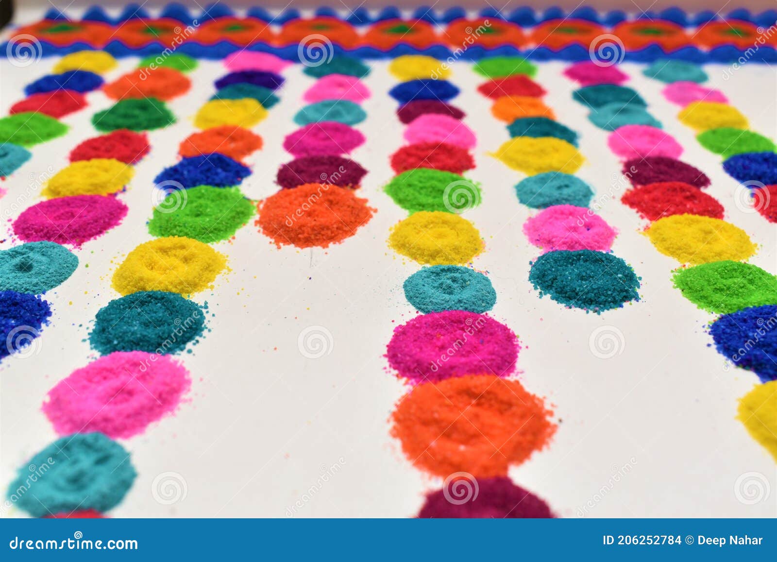 Variety of Rangoli Colors in Circle Stock Photo - Image of line, ideas:  206252784