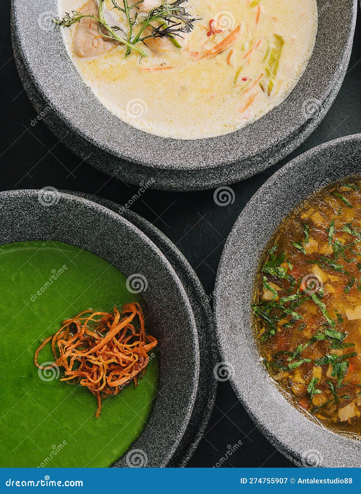Variety of Restaurant Hot Dishes Top View Stock Image Image of