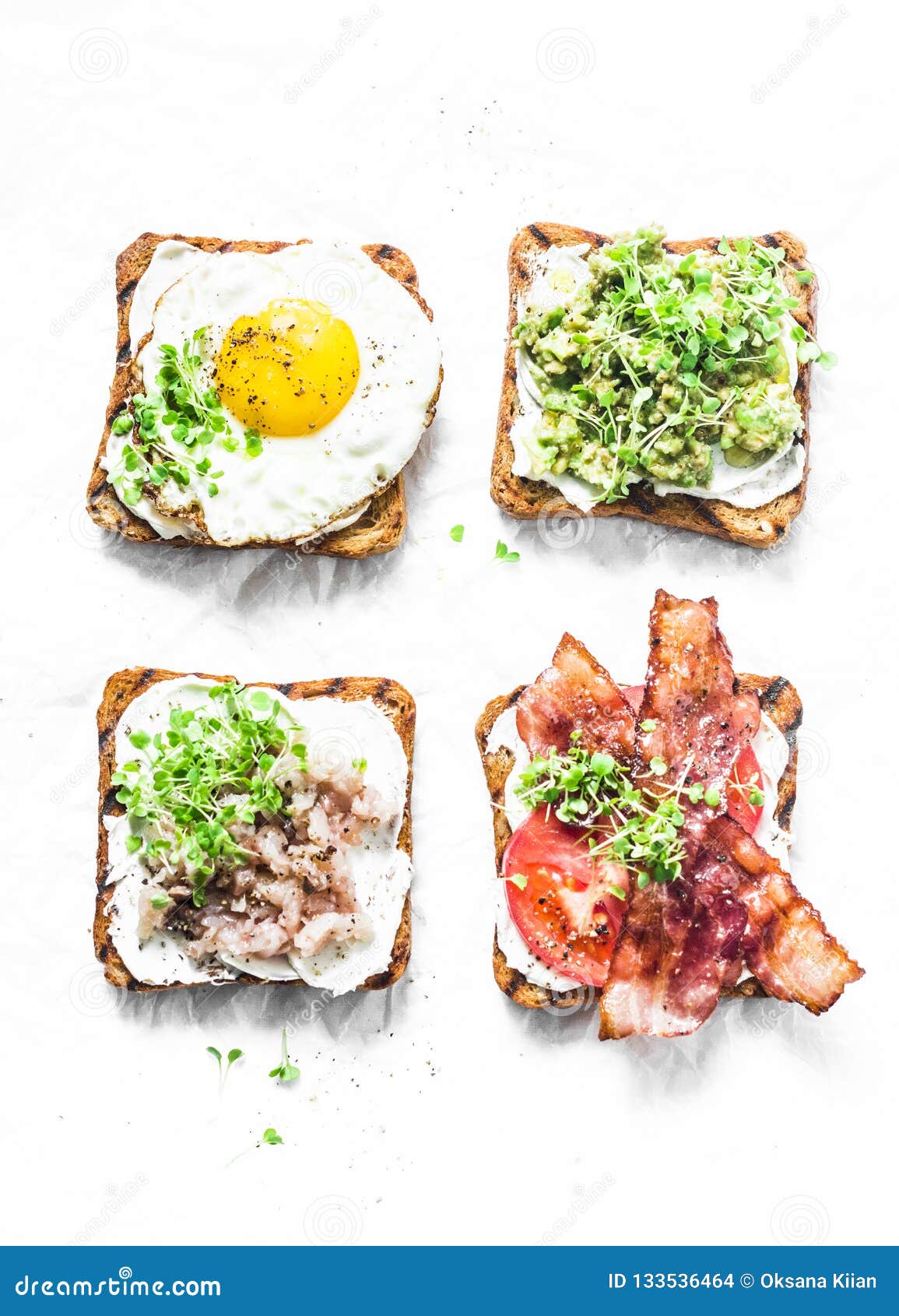 https://thumbs.dreamstime.com/z/variety-sandwiches-breakfast-snack-appetizers-avocado-puree-fried-egg-tomatoes-bacon-cream-cheese-smoked-mackerel-grilled-133536464.jpg