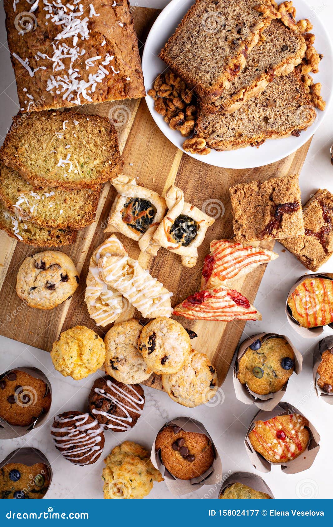 Variety of Small Pastries for Breakfast Stock Image Image of food