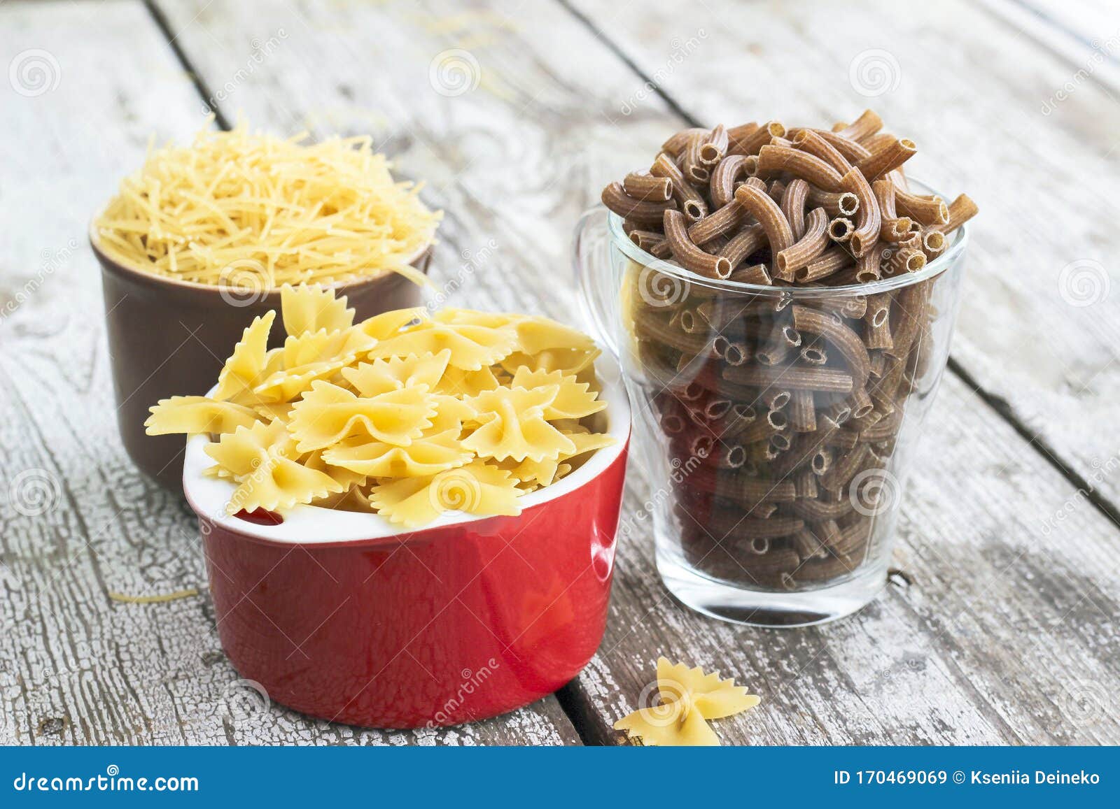 Many Types of Dry Pasta in the Cups Stock Image Image of white