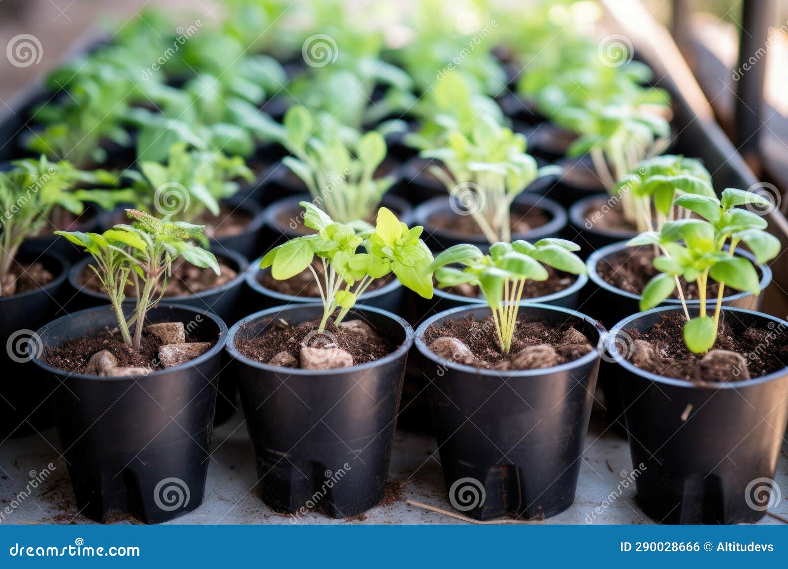 A Variety of Vegetable Seedlings in Biodegradable Pots Ready for