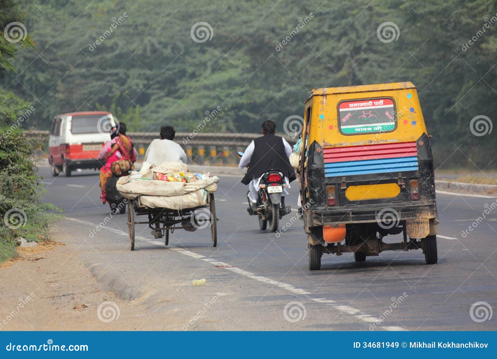 Variety of Vehicles on Indian Road Editorial Stock Image Image of