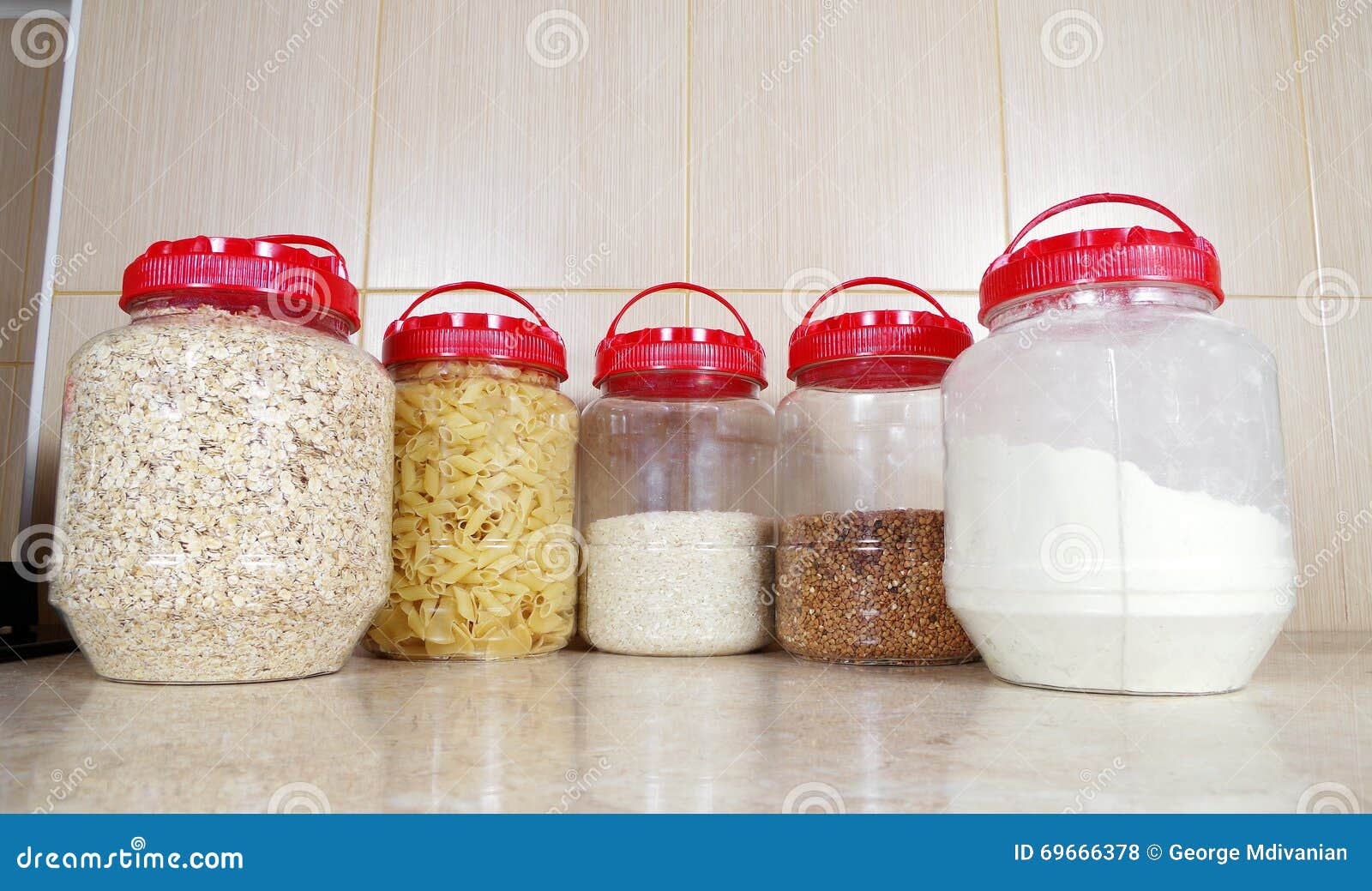 varios dry food, seeds in bottles