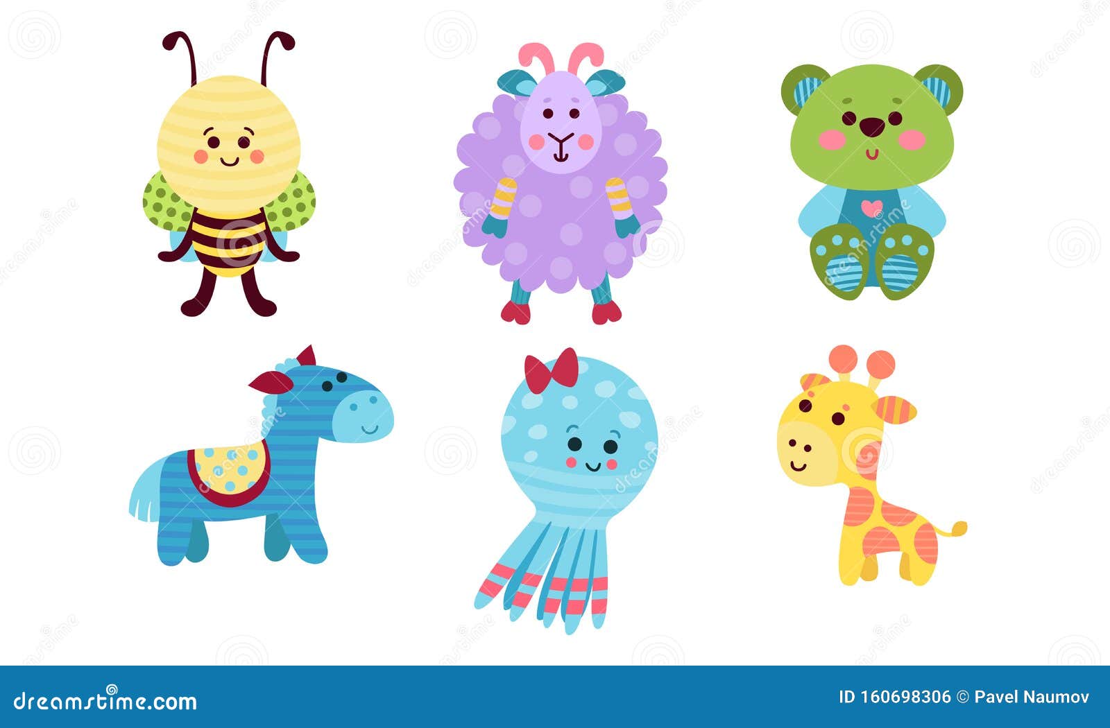 Various Babies Animals Cartoon Characters Colorful Vector Illustration Set  Stock Vector - Illustration of cartoon, adorable: 160698306