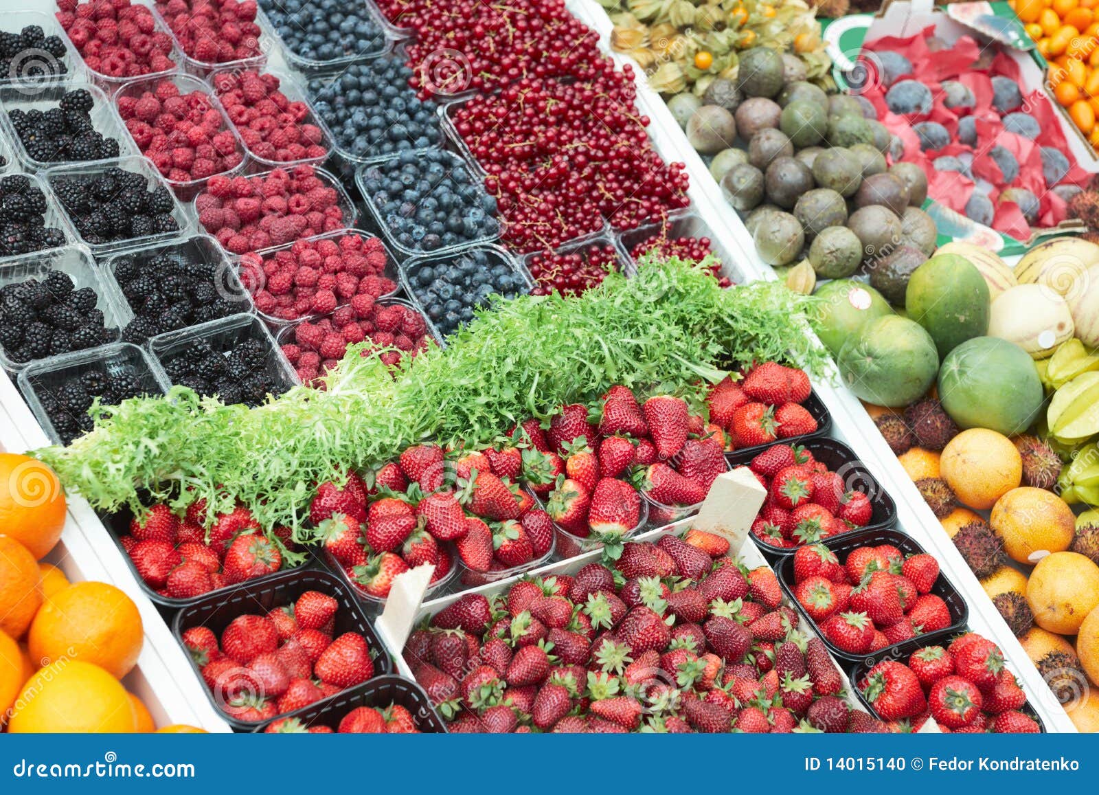 Various Berries on Market Stall Stock Photo Image of blueberry, bunch
