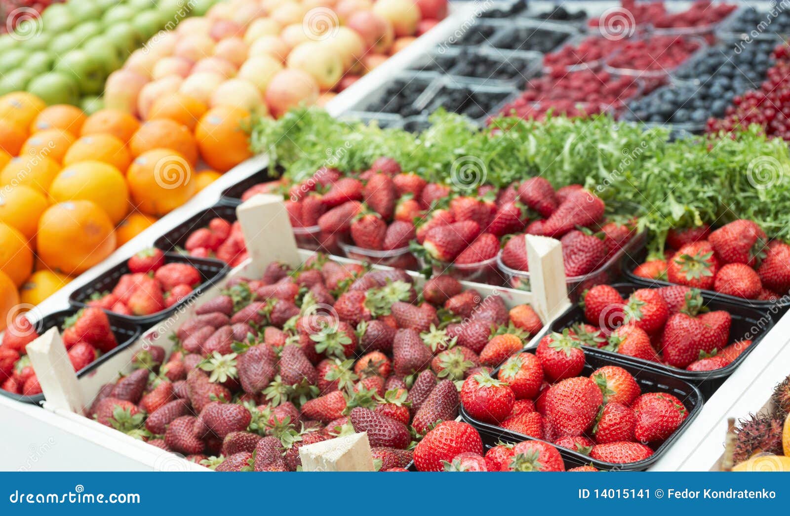 Various Berries on Market Stall Stock Image Image of full, food 14015141