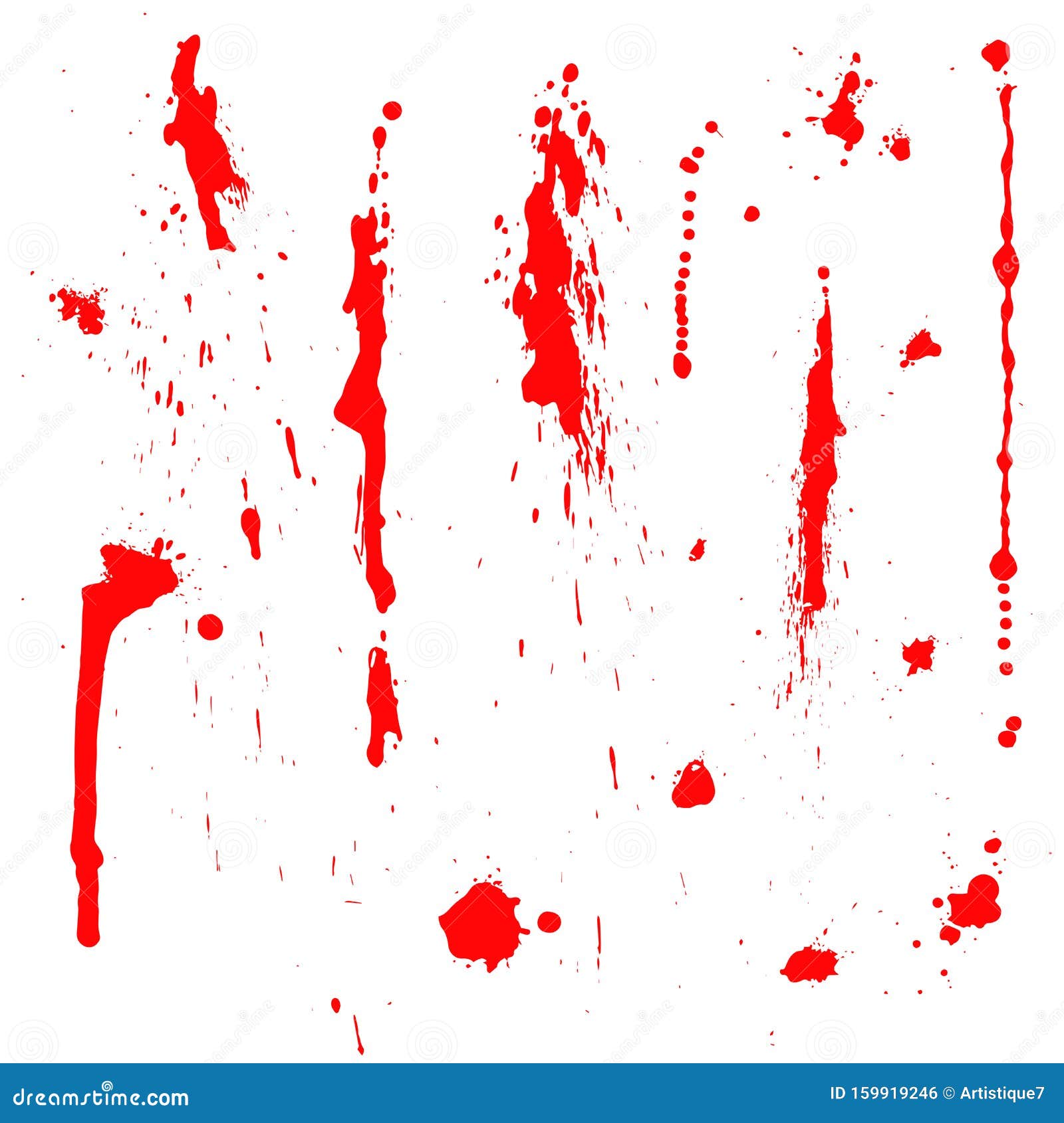 Blood Splatter on White Isolated Background Stock Illustration