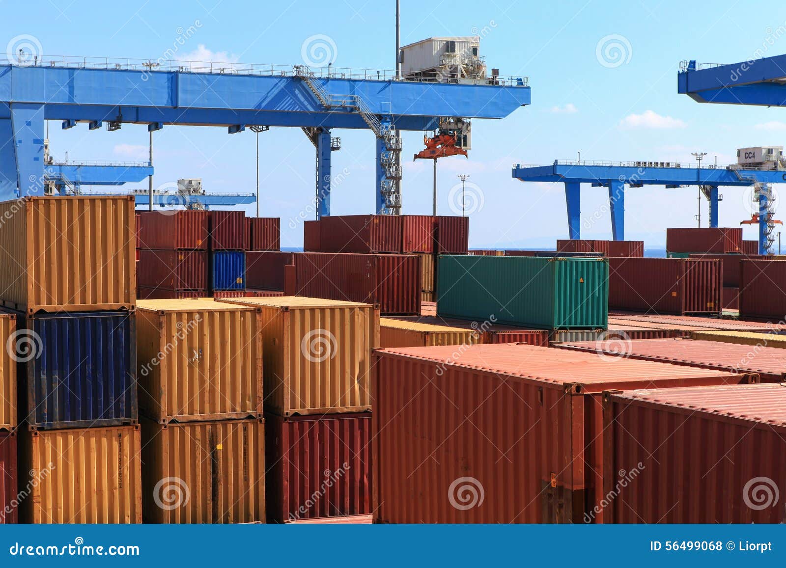 Various Brands and Colors of Shipping Containers Stock Photo Image of