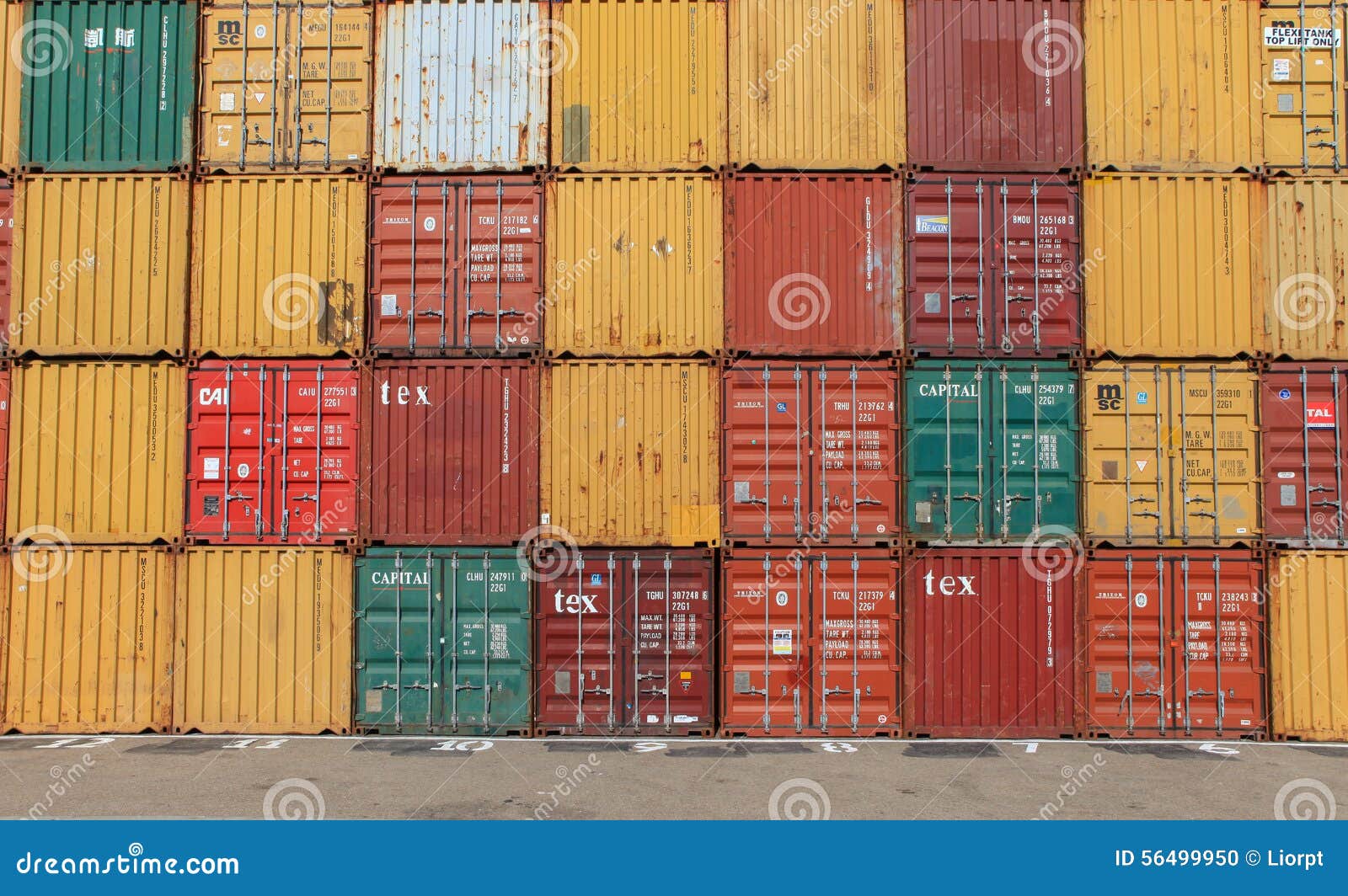 Various Brands and Colors of Shipping Containers Editorial Image