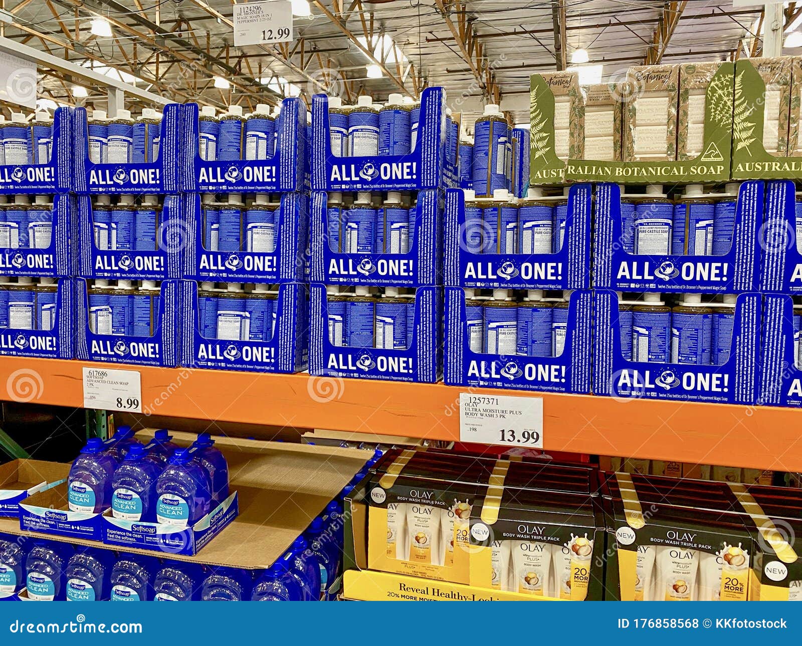 Different Types of Soaps at a Big Box Warehouse Store Editorial Stock