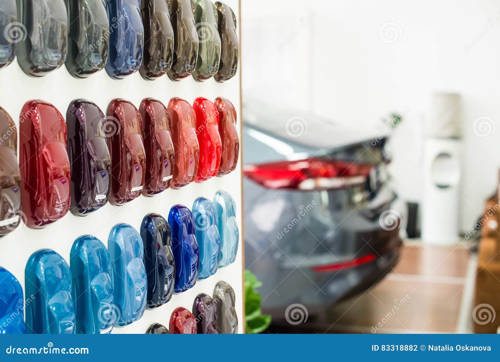 Various Car Metallic Paint Samples on Stand Stock Photo Image of