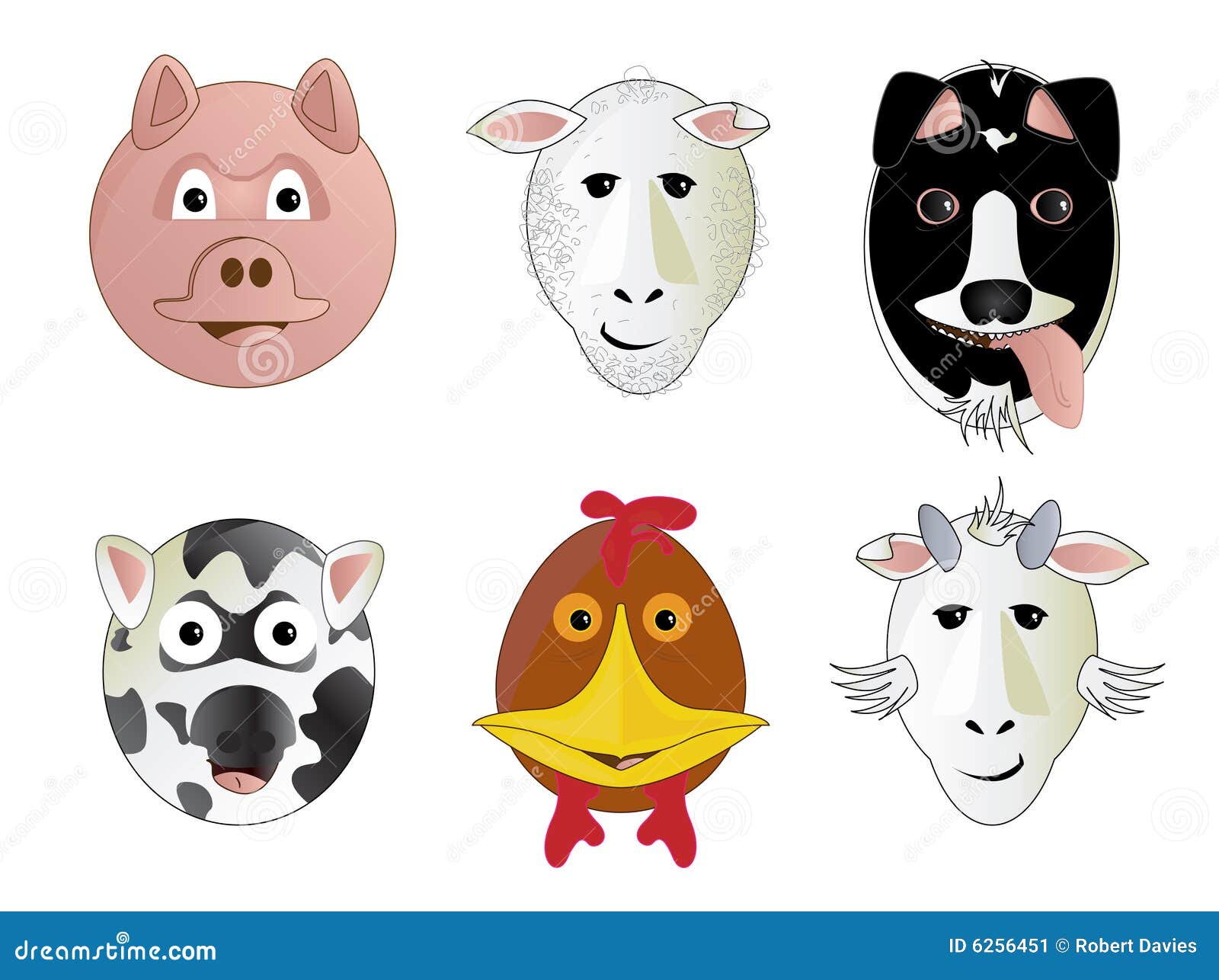 Various Cartoon Farm Animals Stock Image - Image: 6256451