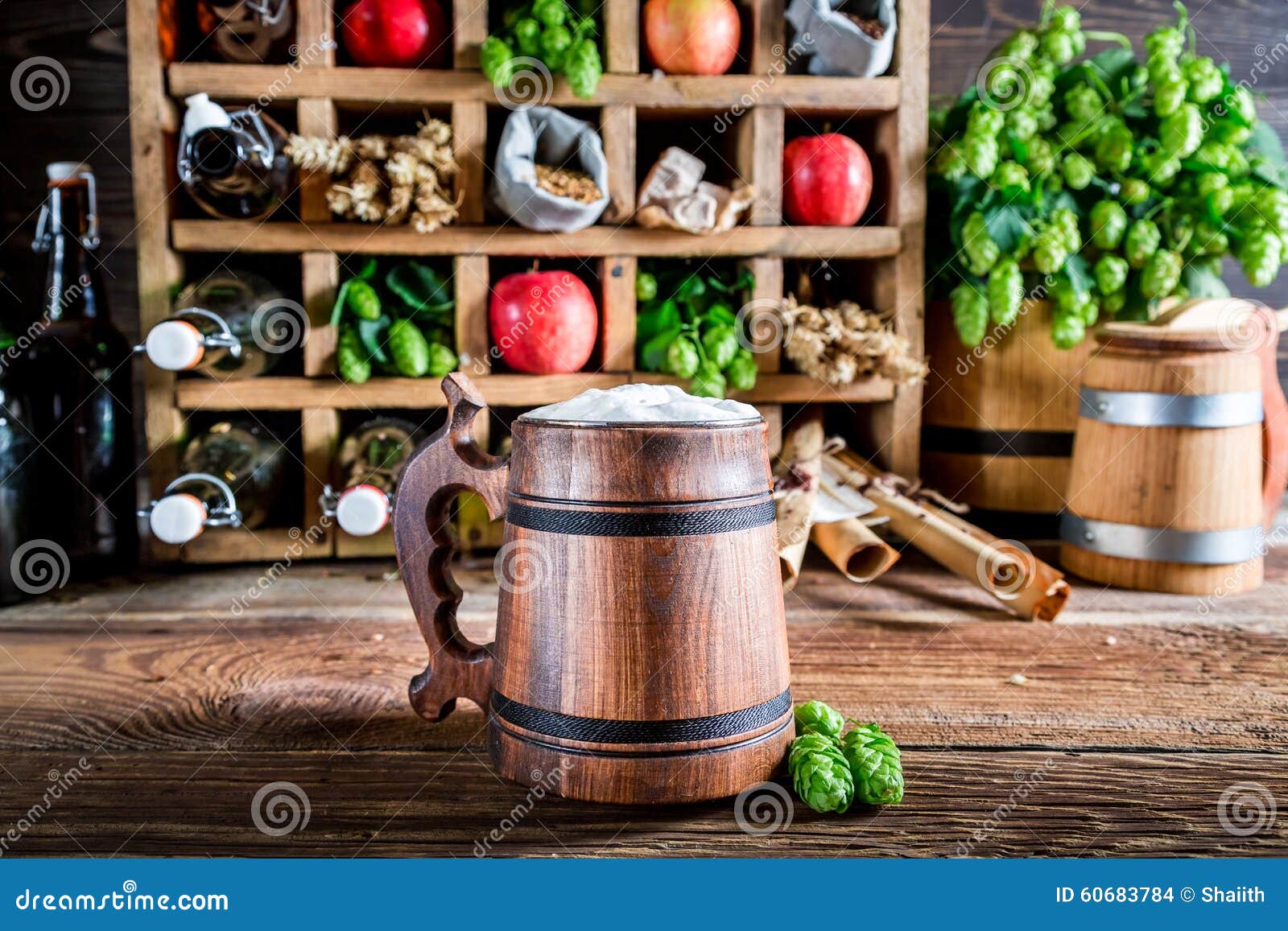 Various Cider Beer and Ingredients Stock Photo Image of formula