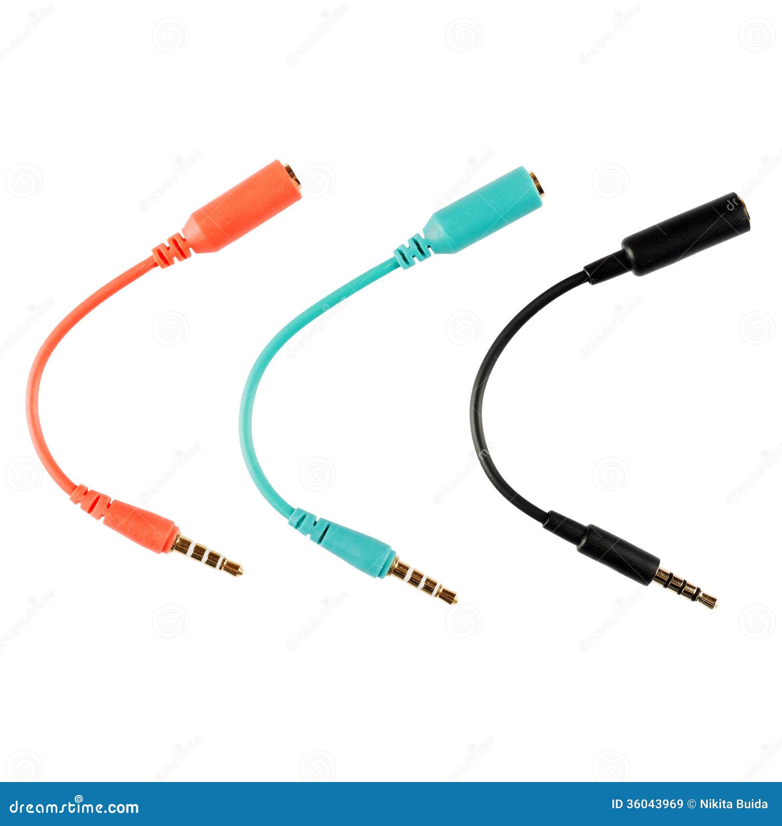 Various color audio cables stock image. Image of media 36043969