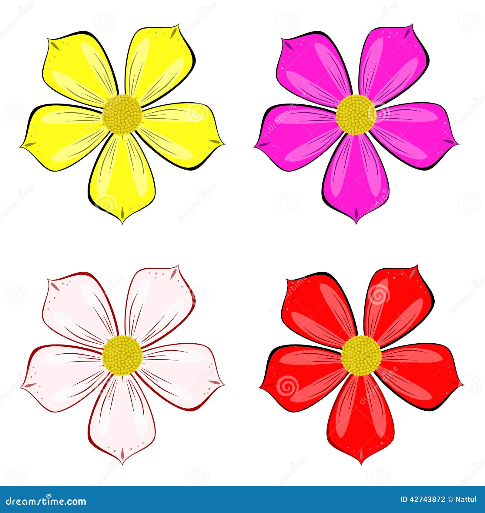 Various Color of Flower Vector Stock Vector - Illustration of cosmos ...