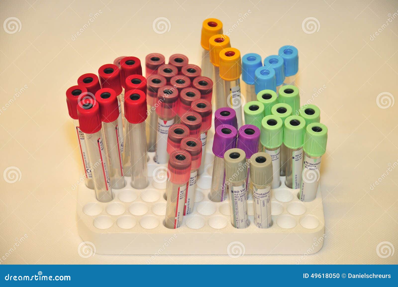 Various Colored Empty Blood Test Tubes Stock Photo Image of blood