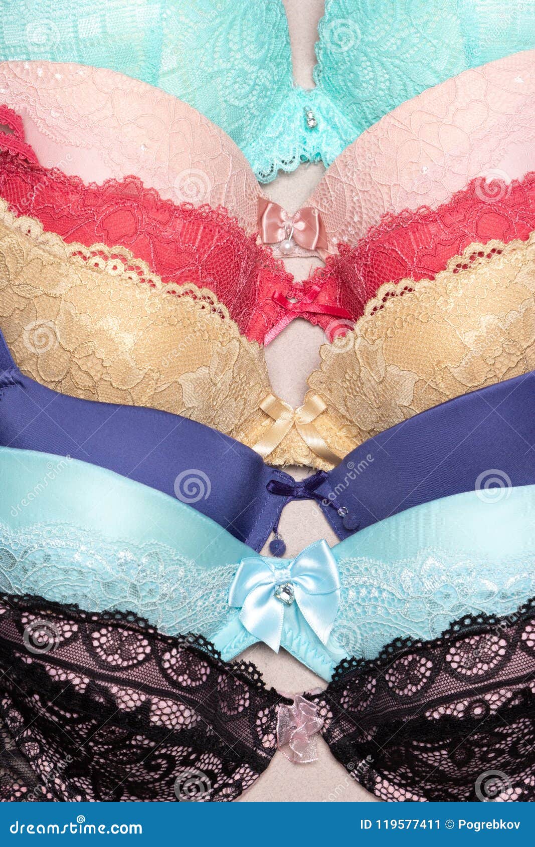 Closeup of Multi-colored Bras - Colored Push-up Brassieres Stock Image -  Image of close, flesh: 119577411