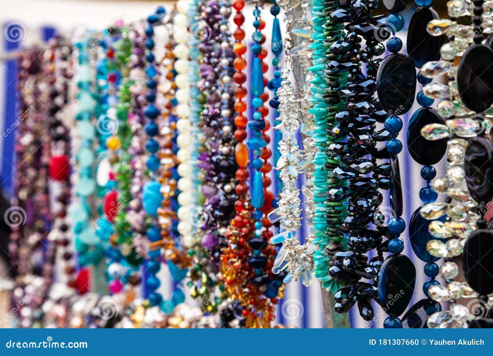 Various Colorful Beads in the Market. Wallpaper Background of a ...