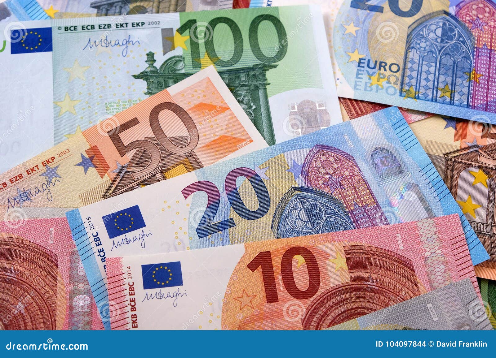 various different euros background