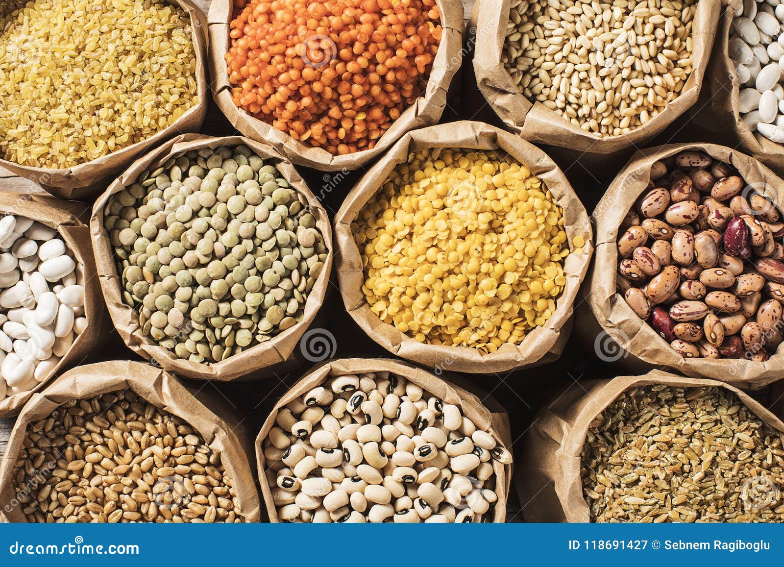 Various Dried Legumes High Angle View Stock Image Image of lentils