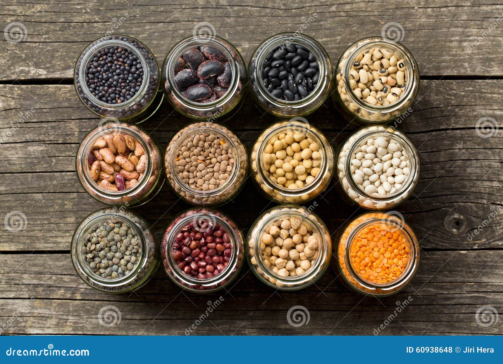 Various Dried Legumes in Jars Stock Photo Image of uncooked, grain