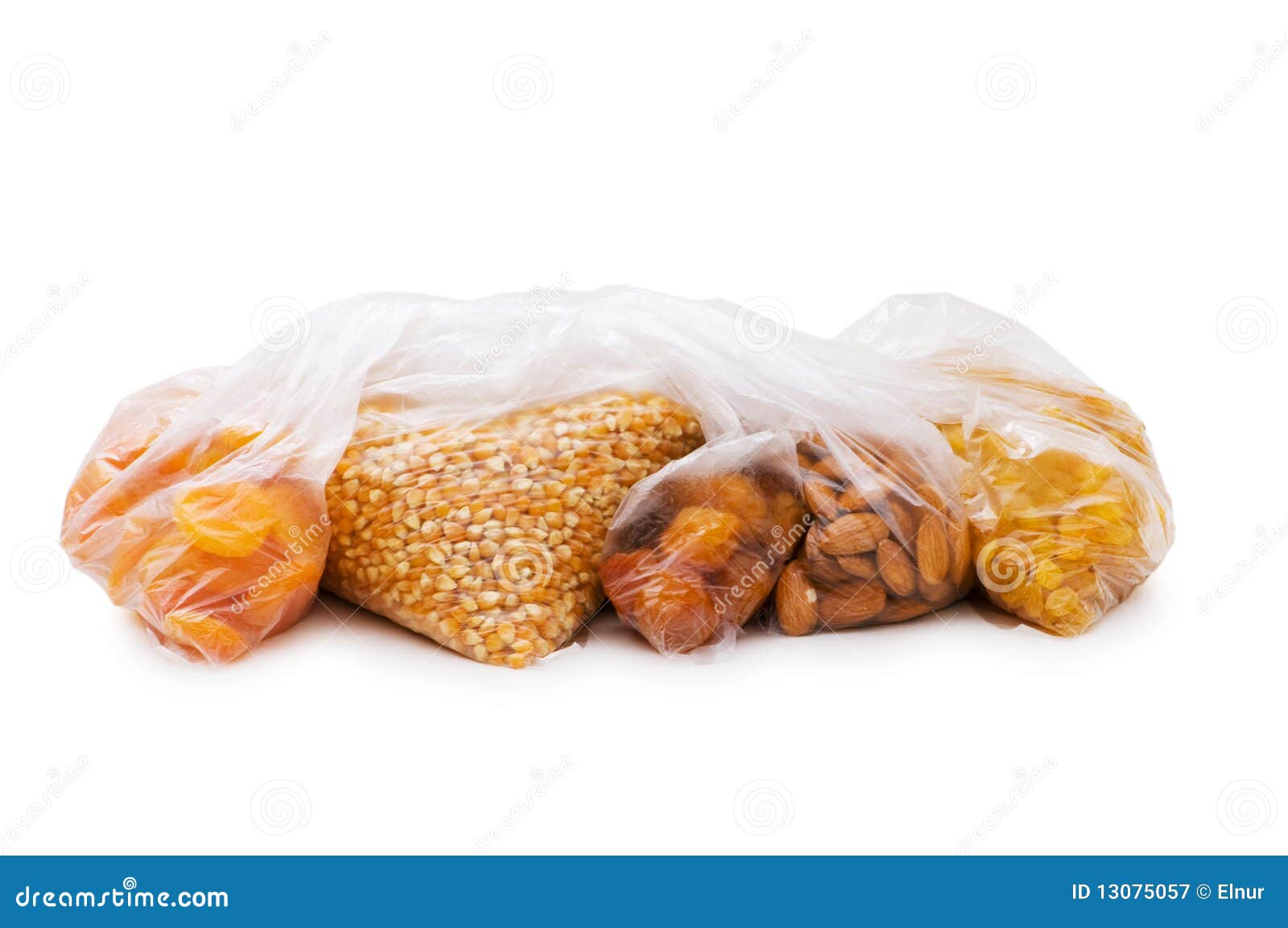 Various Dry Fruits in the Bags Stock Image Image of delicious, green