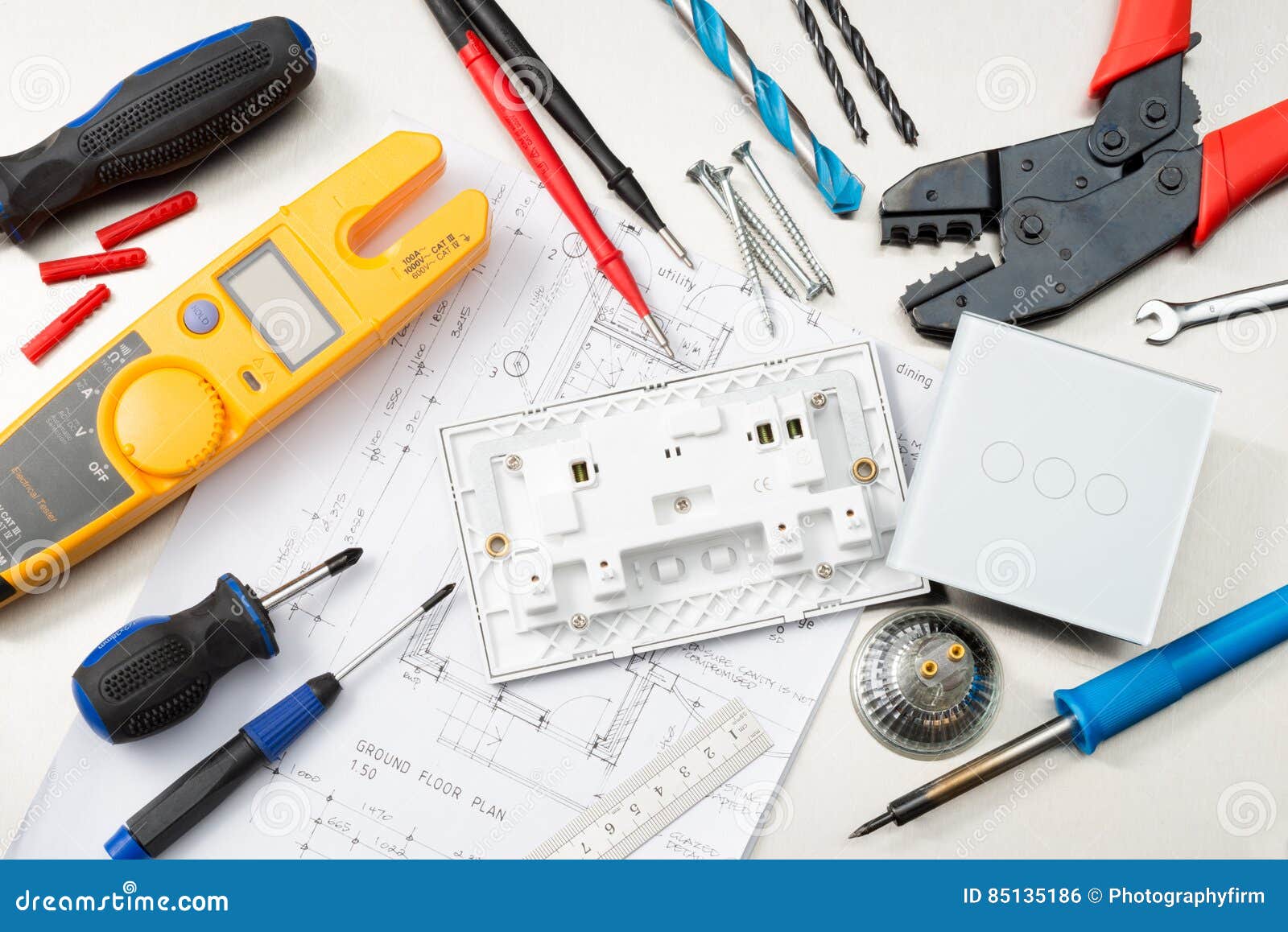 Electrical Tools and Components Stock Photo Image of trade, home