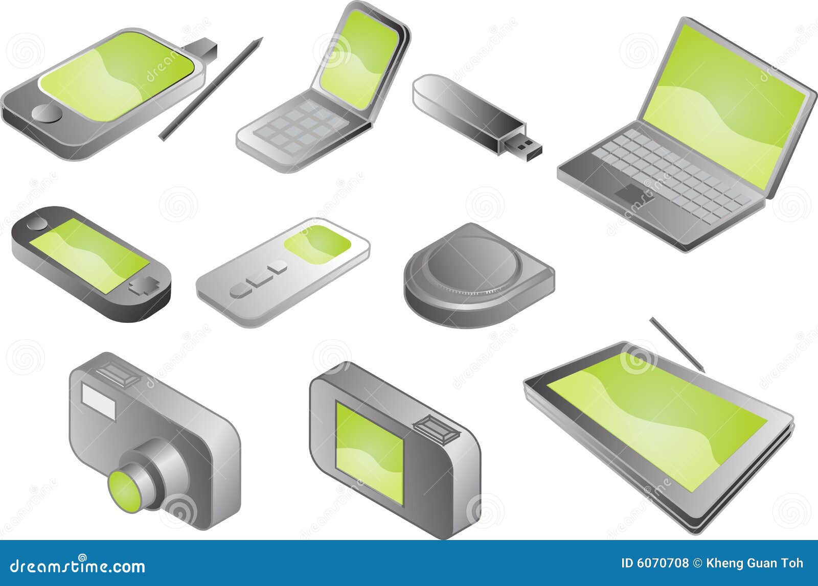 Various electronic gadgets stock vector. Illustration of electronics