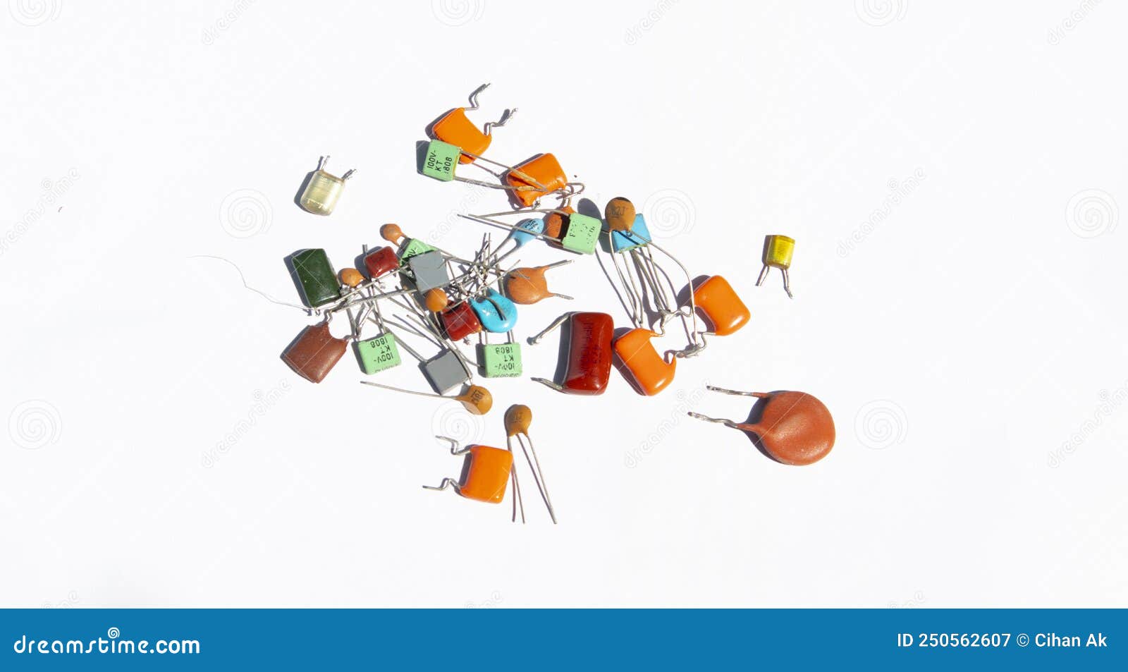 Various Electronic Parts are Scattered Unevenly 1 Stock Image Image