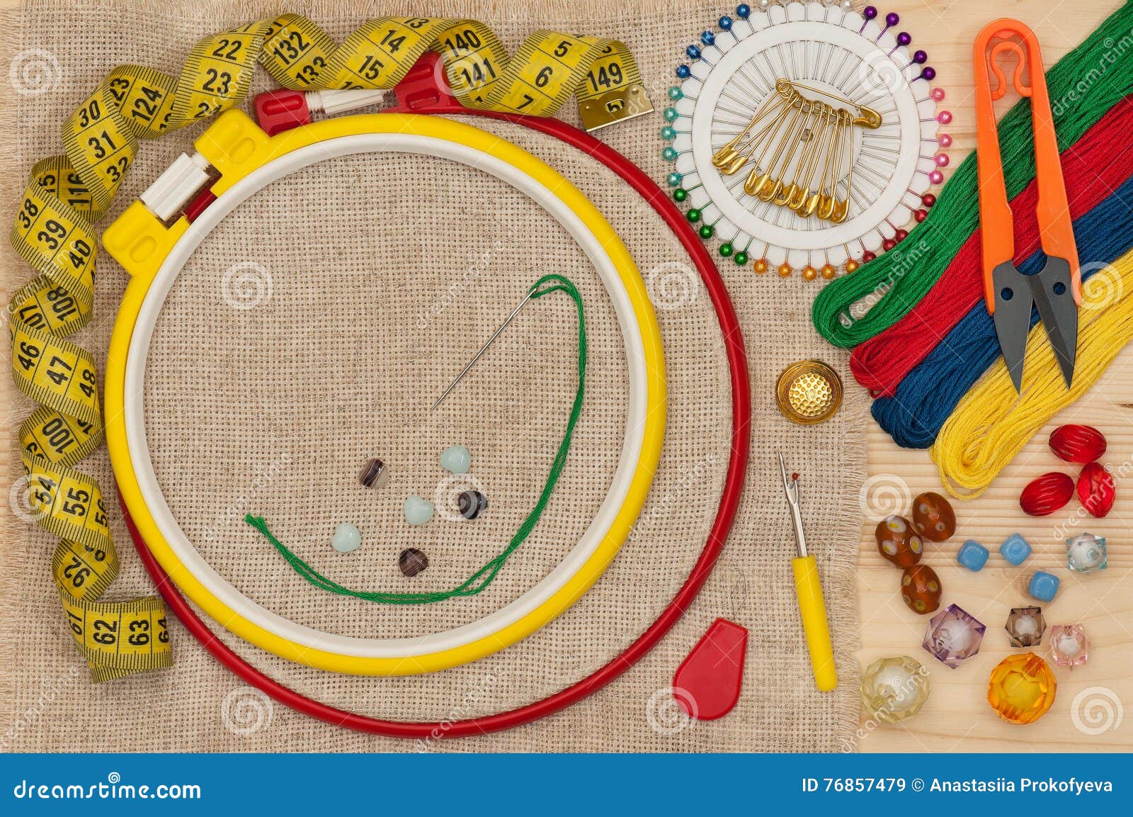 Various Embroidery Accessories Stock Image Image of scissors, hobby